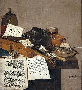 Anthonie Leemans Still life with a copy of De Waere Mercurius, a broadsheet with the news of Tromp's victory over three English ships on 28 June 1639, and a poem telli USA oil painting artist